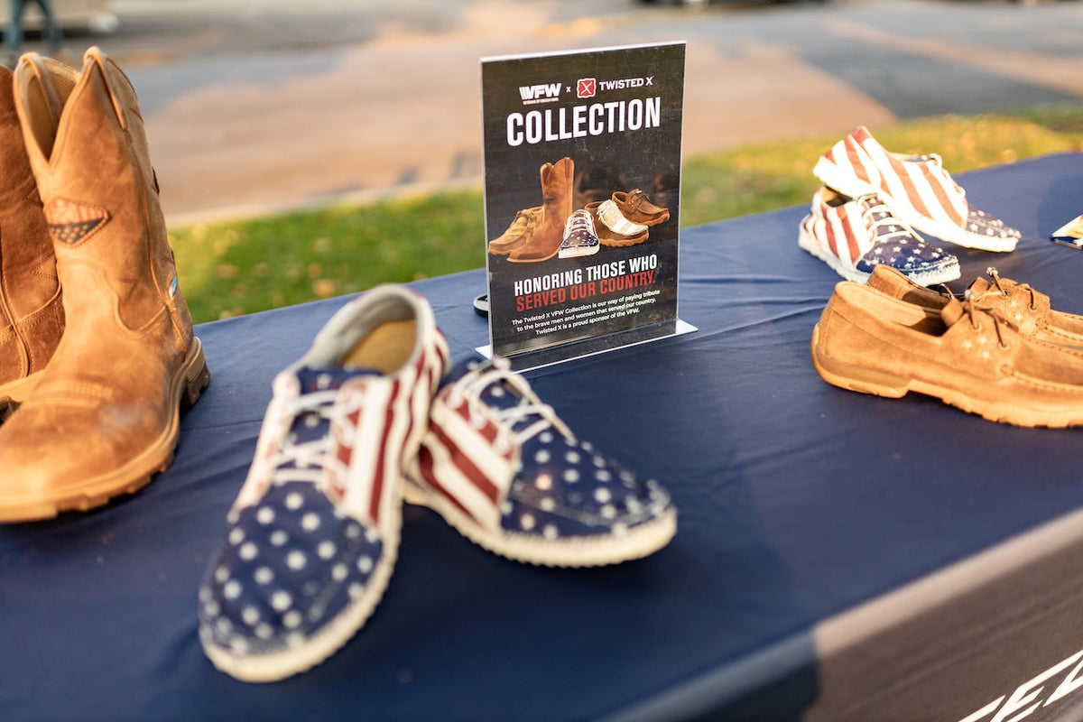 Twisted X footwear on a table 