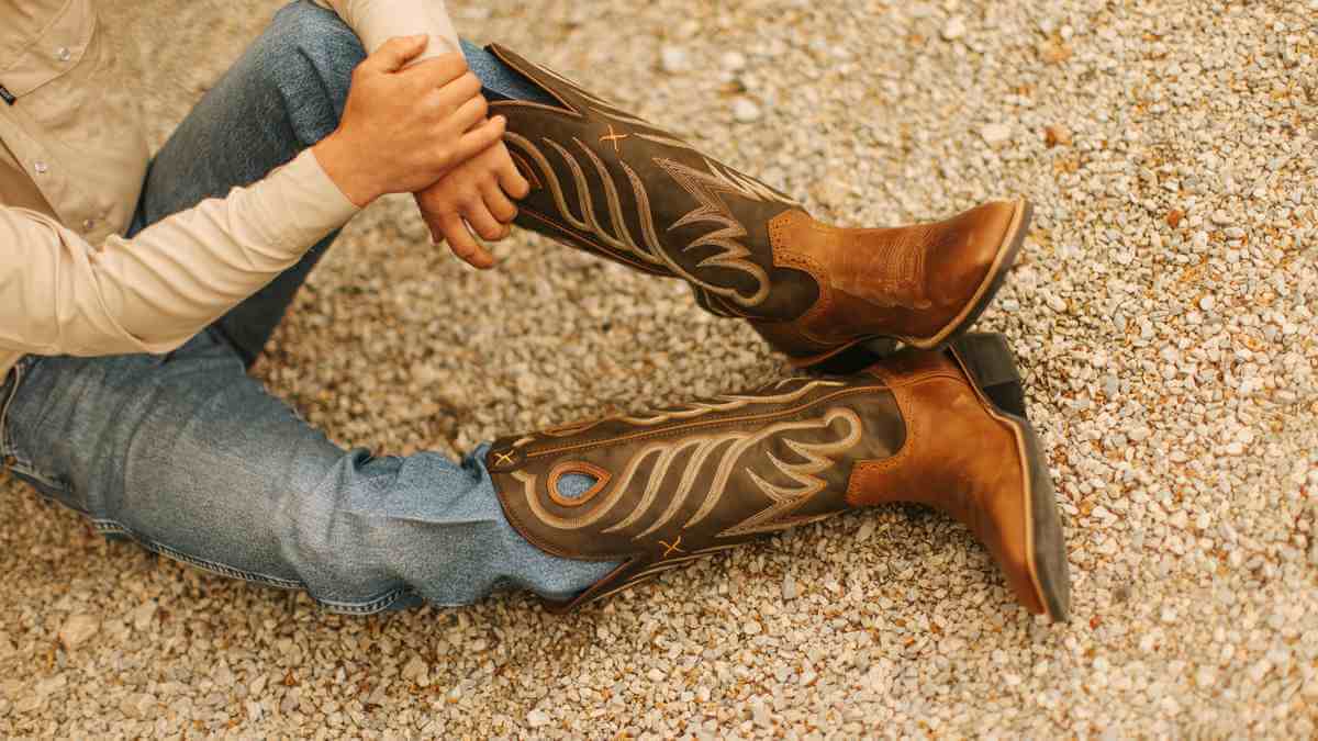 Brown Knee High Western Boots