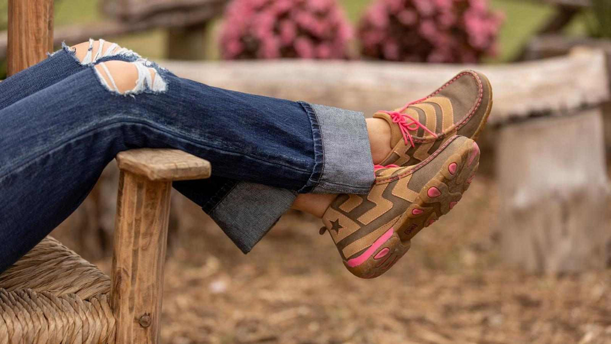 Brown and Pink Mocs