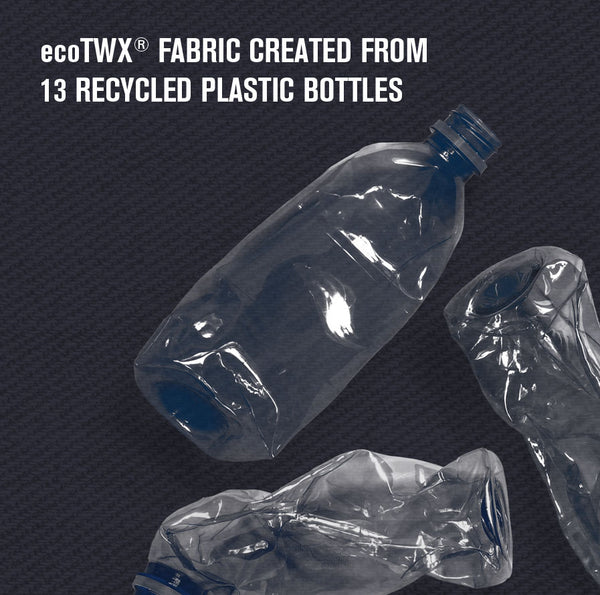 ecoTWX® fabric created from 13 recycled plastic bottles