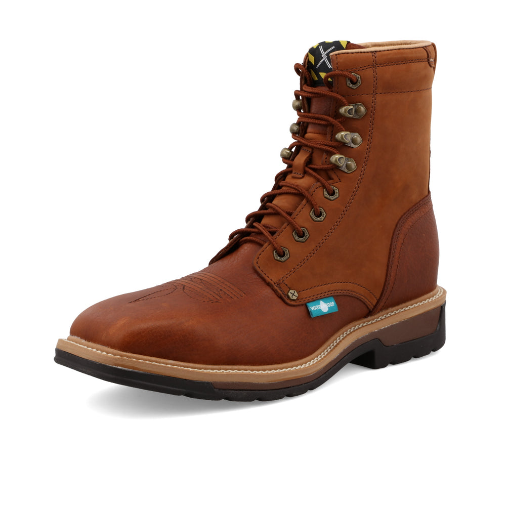 Square toe lace hotsell up steel toe boots